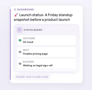 HeadTidy status board widget